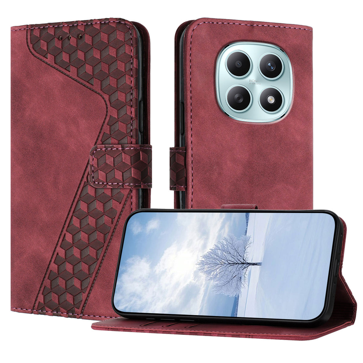 For Xiaomi Poco M8 5G / Redmi Note 15 5G (Global) / 15 4G (Global) Leather Case 7-Shaped Pattern Wallet Stand Shockproof Phone Cover