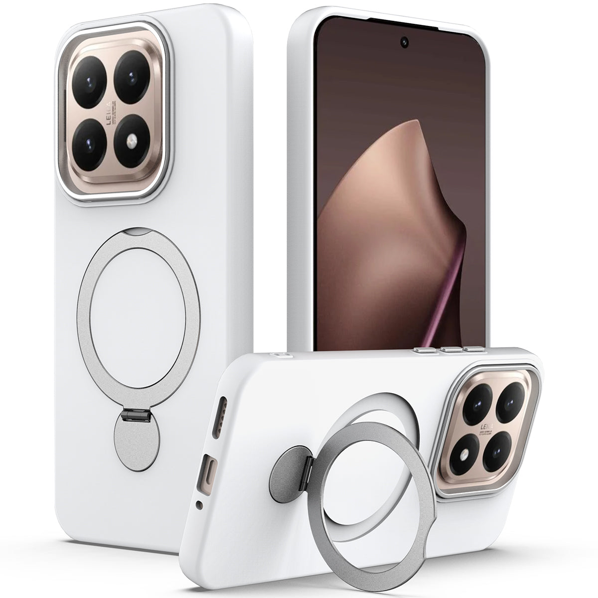 Xiaomi 15T Magnetiskt Skal Roterande Ring Stöd TPU + PC Bakstycke