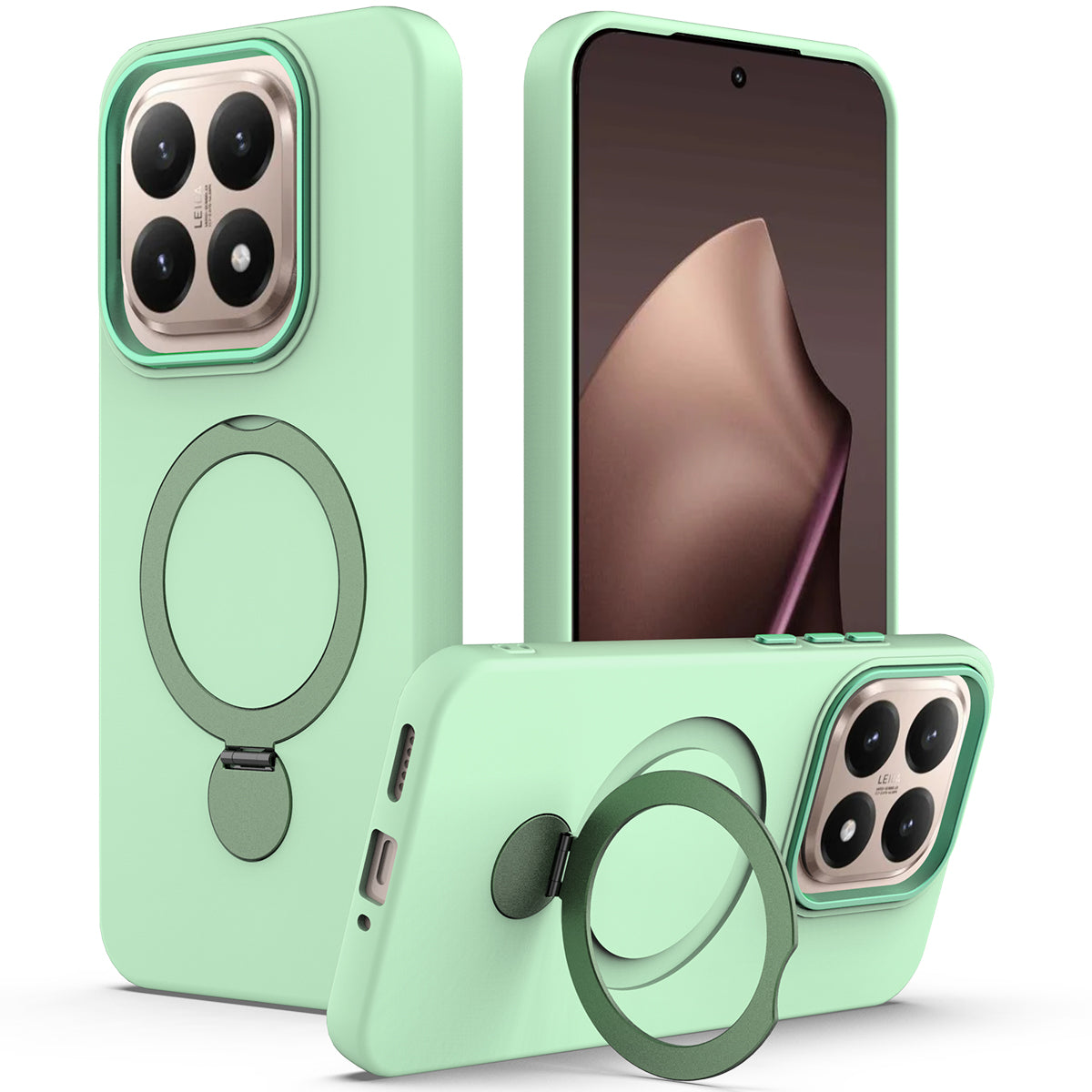 Xiaomi 15T Magnetiskt Skal Roterande Ring Stöd TPU + PC Bakstycke