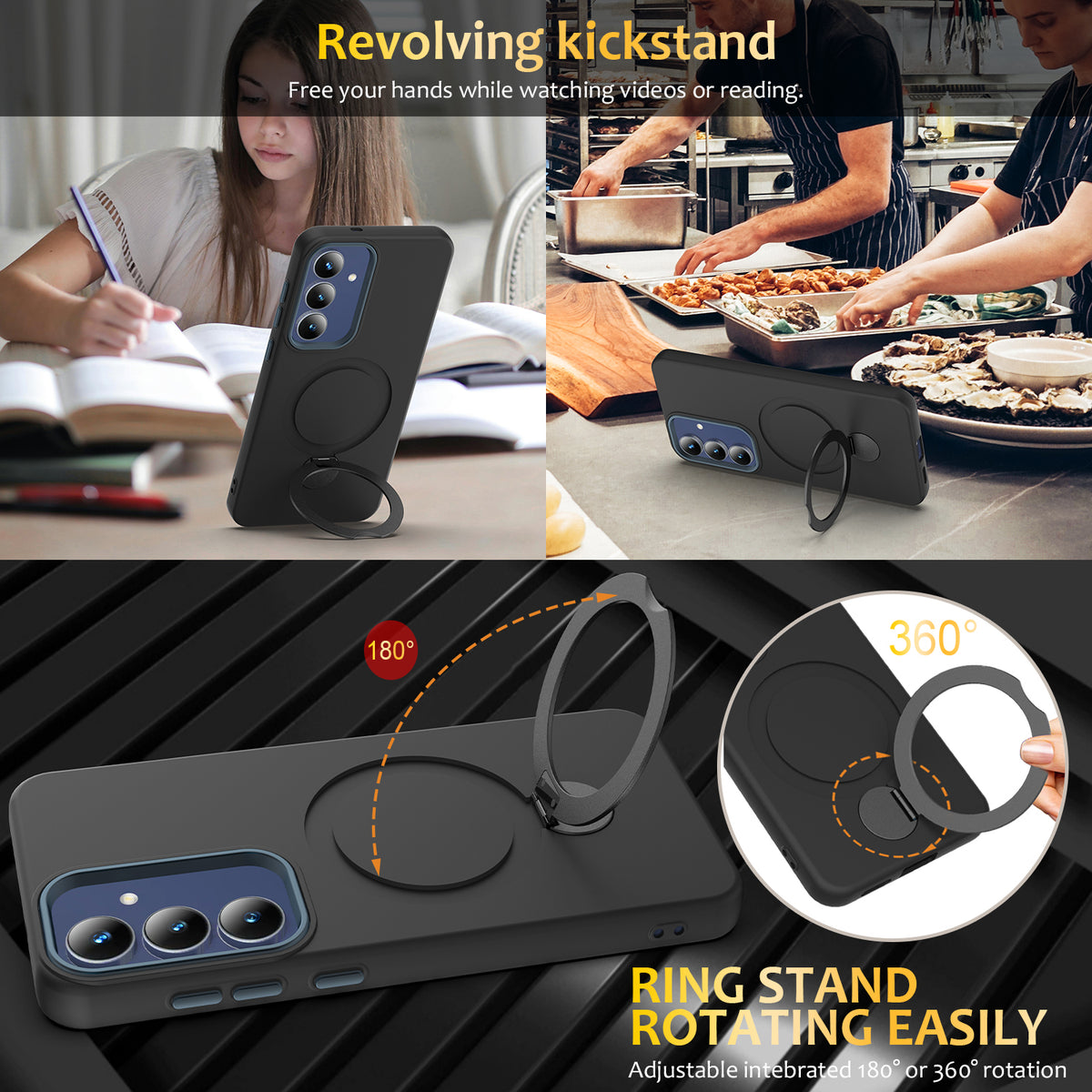Samsung Galaxy S26+ Magnetiskt Skal Roterande Ring Stöd TPU + PC Baksida