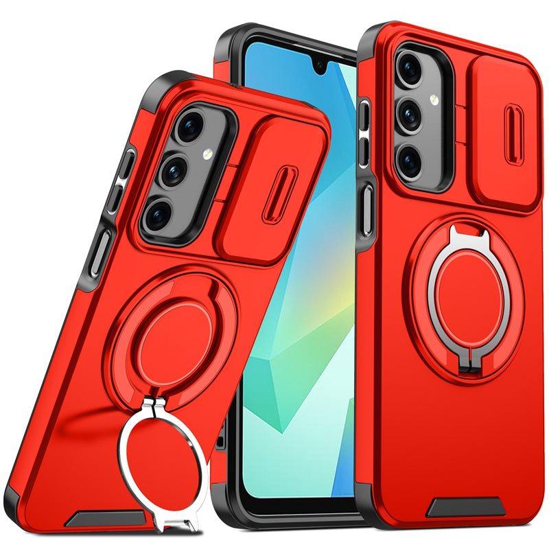 Samsung Galaxy A26 5G magnetisk cover med skærmfilm / skyde-linsebeskyttelse / støtte, TPU + PC-mobilcover