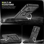 Samsung Galaxy A26 5G magnetisk cover med skærmfilm / skyde-linsebeskyttelse / støtte, TPU + PC-mobilcover