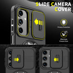 Samsung Galaxy A26 5G magnetisk cover med skærmfilm / skyde-linsebeskyttelse / støtte, TPU + PC-mobilcover