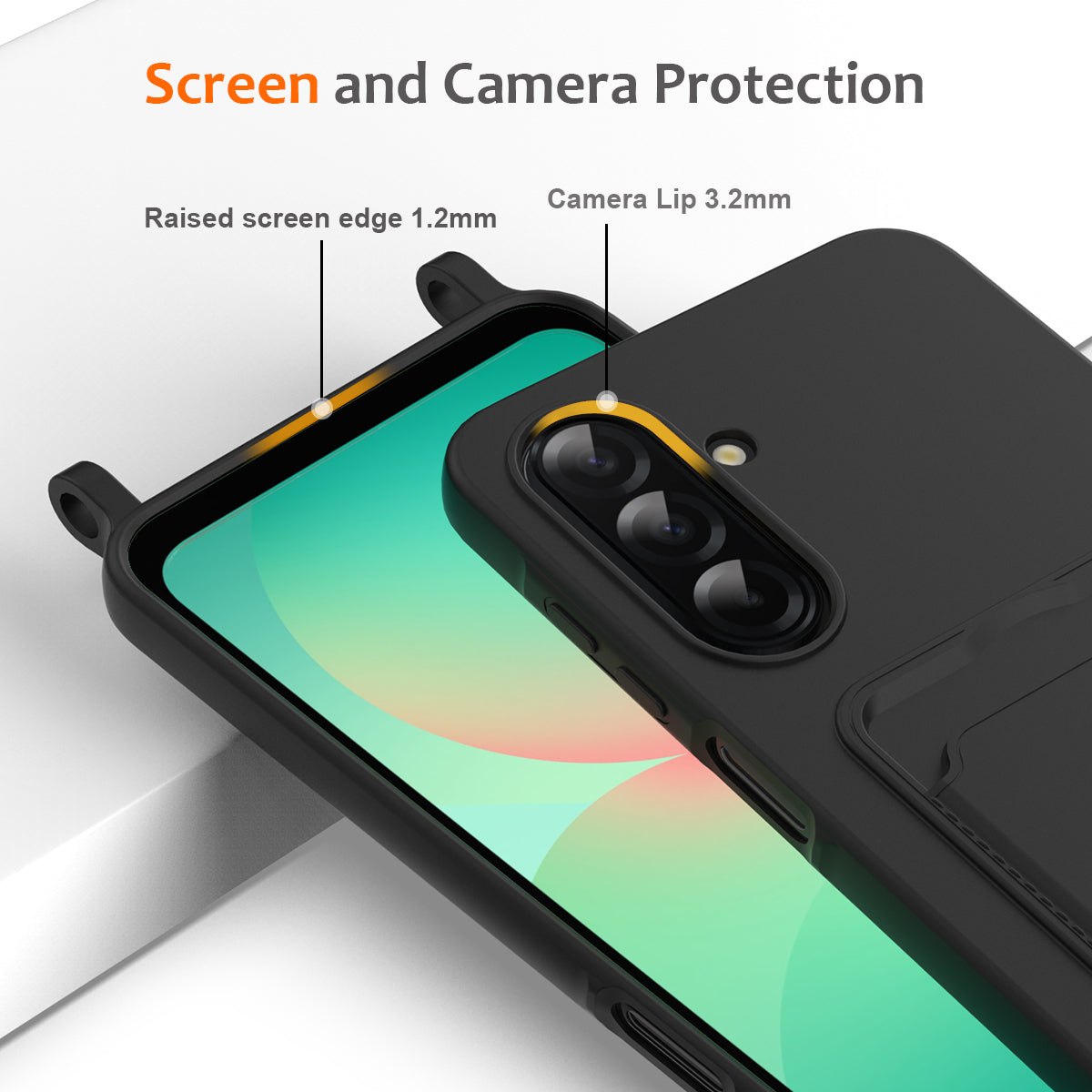 Til Samsung Galaxy A57 5G Etui Flydende Silikone Kortholder Bagcover med Nøglesnor