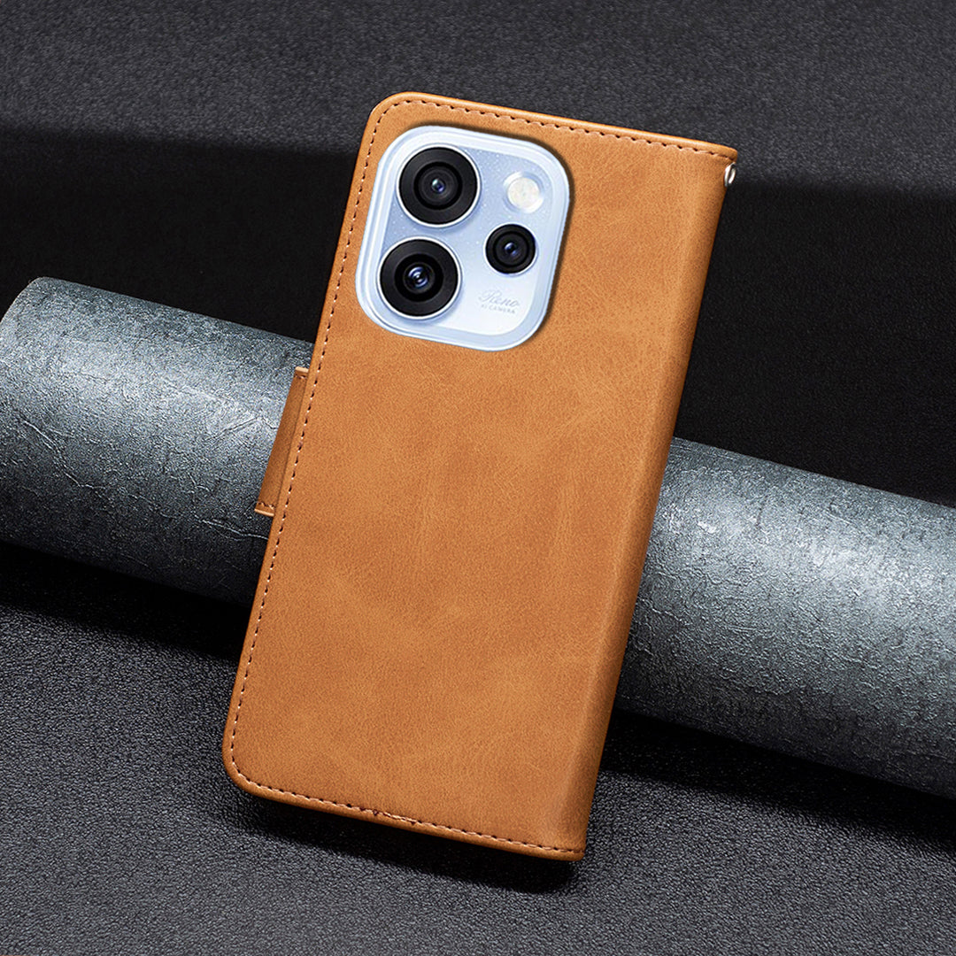 For Oppo Reno15 F 5G Case Shockproof PU Leather Cover with Wallet Card Slots