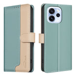 BINFEN COLOR För Oppo Reno15 F 5G Läderfodral Skarvningsfärg RFID-blockerande plånboksfodral