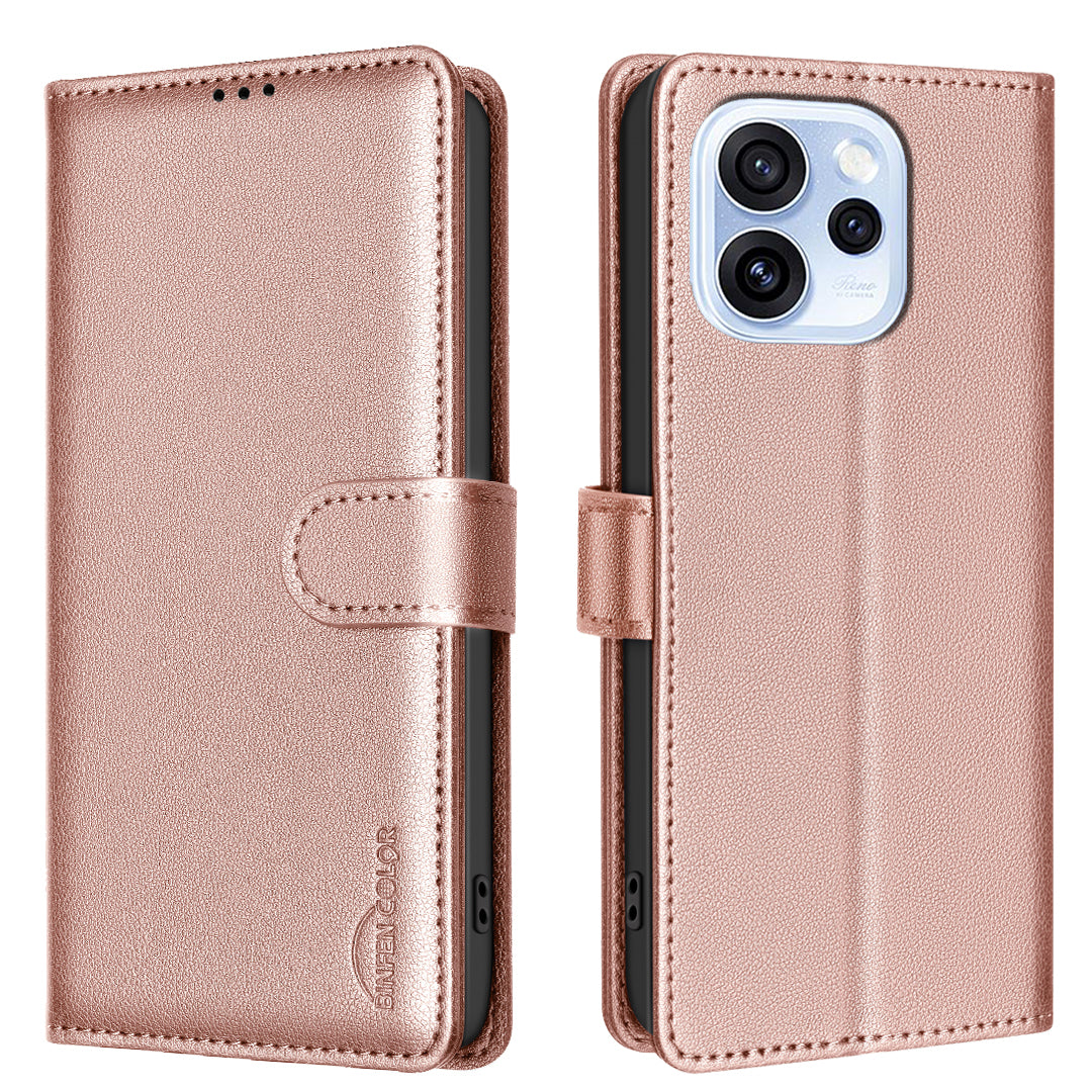 BINFEN COLOR For Oppo Reno15 F 5G Leather Case  BF32 Wallet RFID Blocking Phone Cover