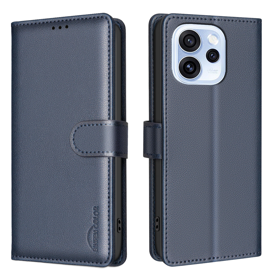 BINFEN COLOR For Oppo Reno15 F 5G Leather Case  BF32 Wallet RFID Blocking Phone Cover