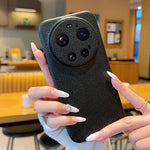 For Xiaomi 17 Ultra 5G Case Litchi Texture Leather Coated TPU + PC Phone Cover with Black Edge
