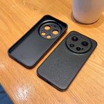 For Xiaomi 17 Ultra 5G Case Litchi Texture Leather Coated TPU + PC Phone Cover with Black Edge