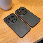 For Xiaomi 17 Ultra 5G Case Litchi Texture Leather Coated TPU + PC Phone Cover with Black Edge