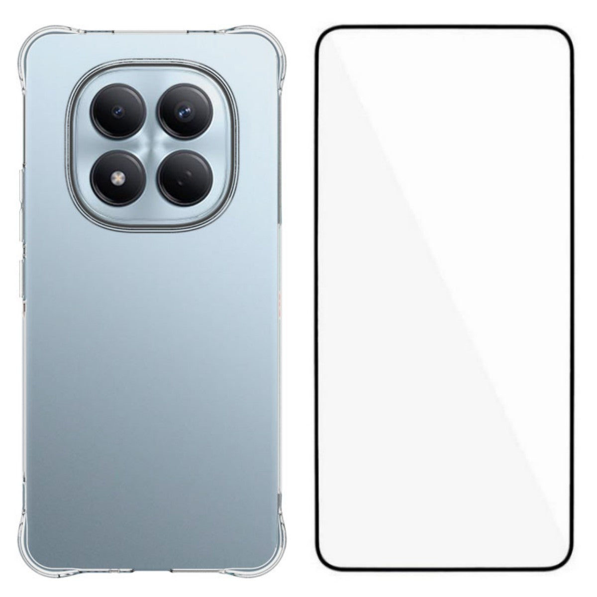 WANLONFENG til Xiaomi Redmi Note 15 Pro 4G (Global) cover i WL-serien, 2,0 mm TPU-mobilcover med hærdet glasfilm