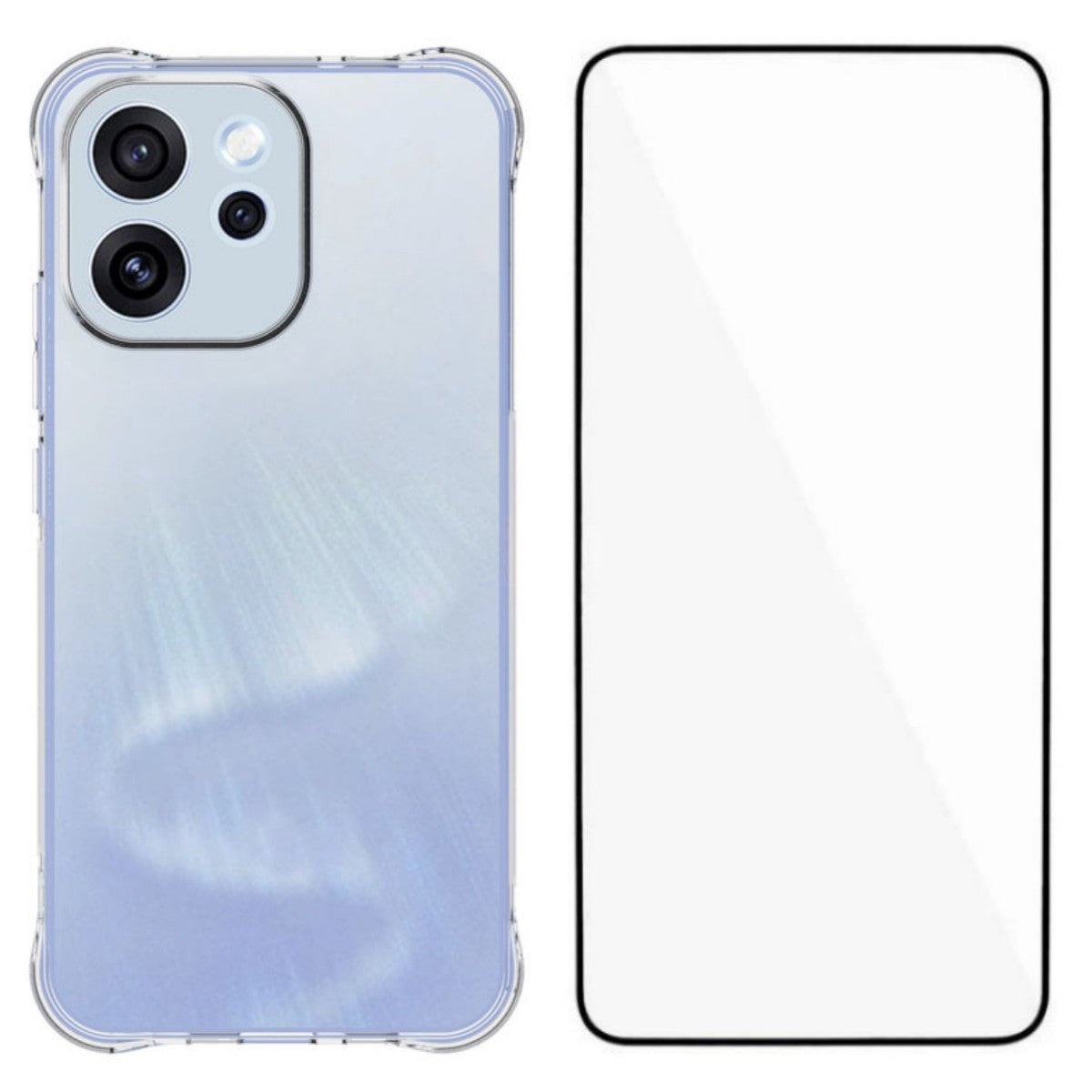 WANLONFENG För Oppo Reno15 F 5G Skal WL-serien 2.0mm TPU mobilskal med Härdat Glasfilm