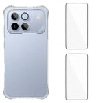 WANLONFENG For Honor Win 5G TPU Case  WL2 Series 2.0mm Phone Cover with 2Pcs Tempered Glass Films