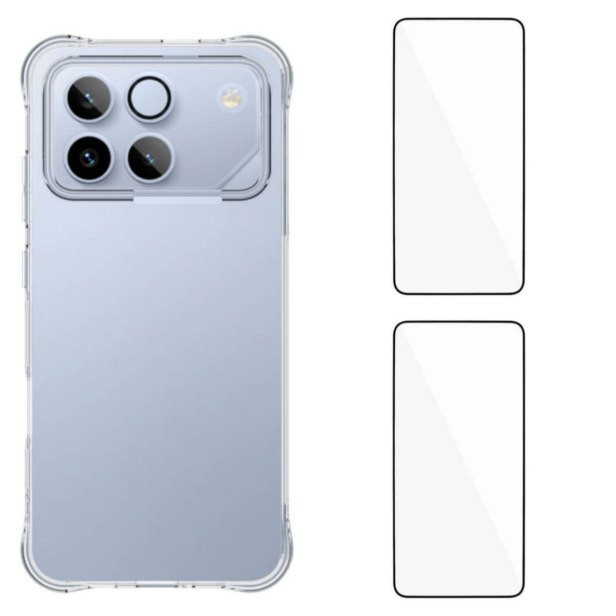 WANLONFENG For Honor Win 5G TPU Case  WL2 Series 2.0mm Phone Cover with 2Pcs Tempered Glass Films