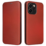 For Oppo Reno15 F 5G Case Carbon Fiber Texture Drop-Proof PU Leather Phone Cover