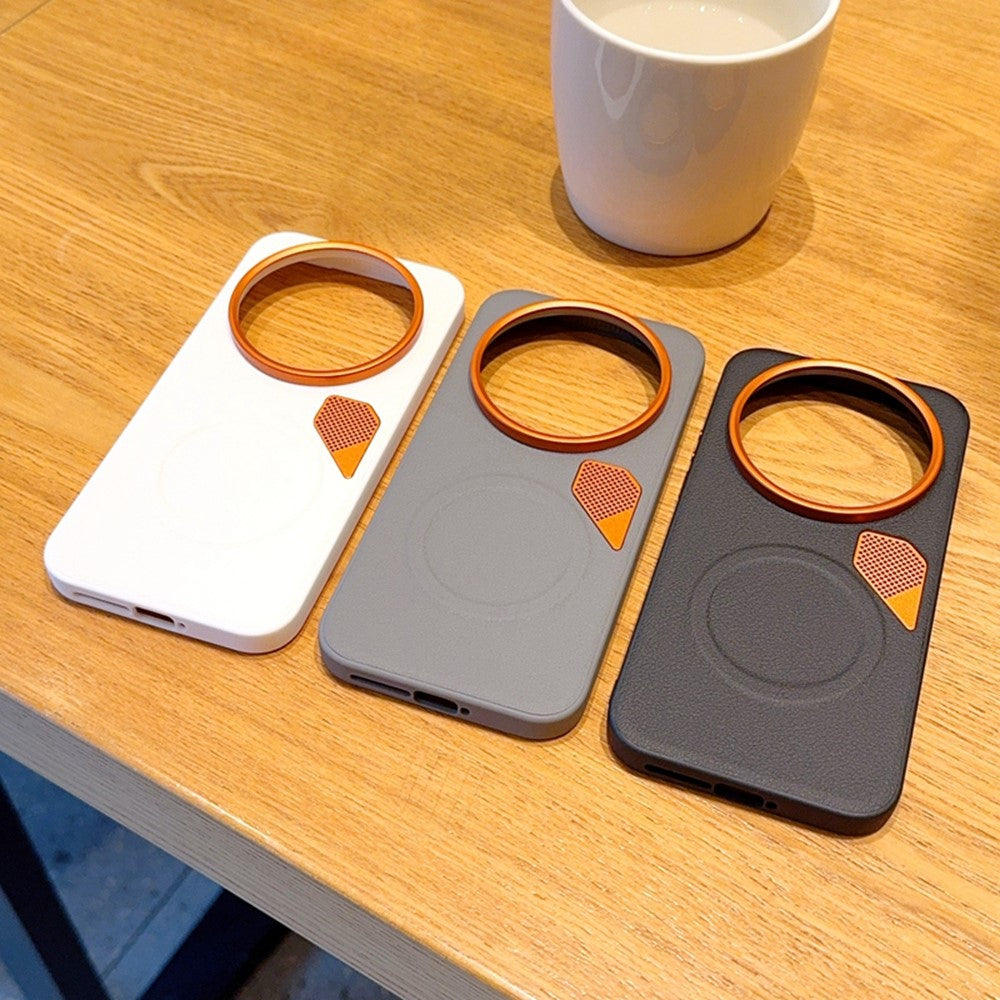 Xiaomi 17 Ultra 5G magnetiskt skal läderbelagt PC + TPU mobilskal med värmeavledningsskikt