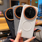 Xiaomi 17 Ultra 5G Magnetiskt Skal Vågstruktur PU-läderbelagd PC + TPU mobilskal