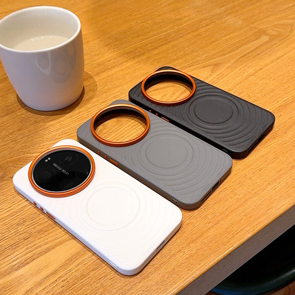 Xiaomi 17 Ultra 5G Magnetiskt Skal Vågstruktur PU-läderbelagd PC + TPU mobilskal