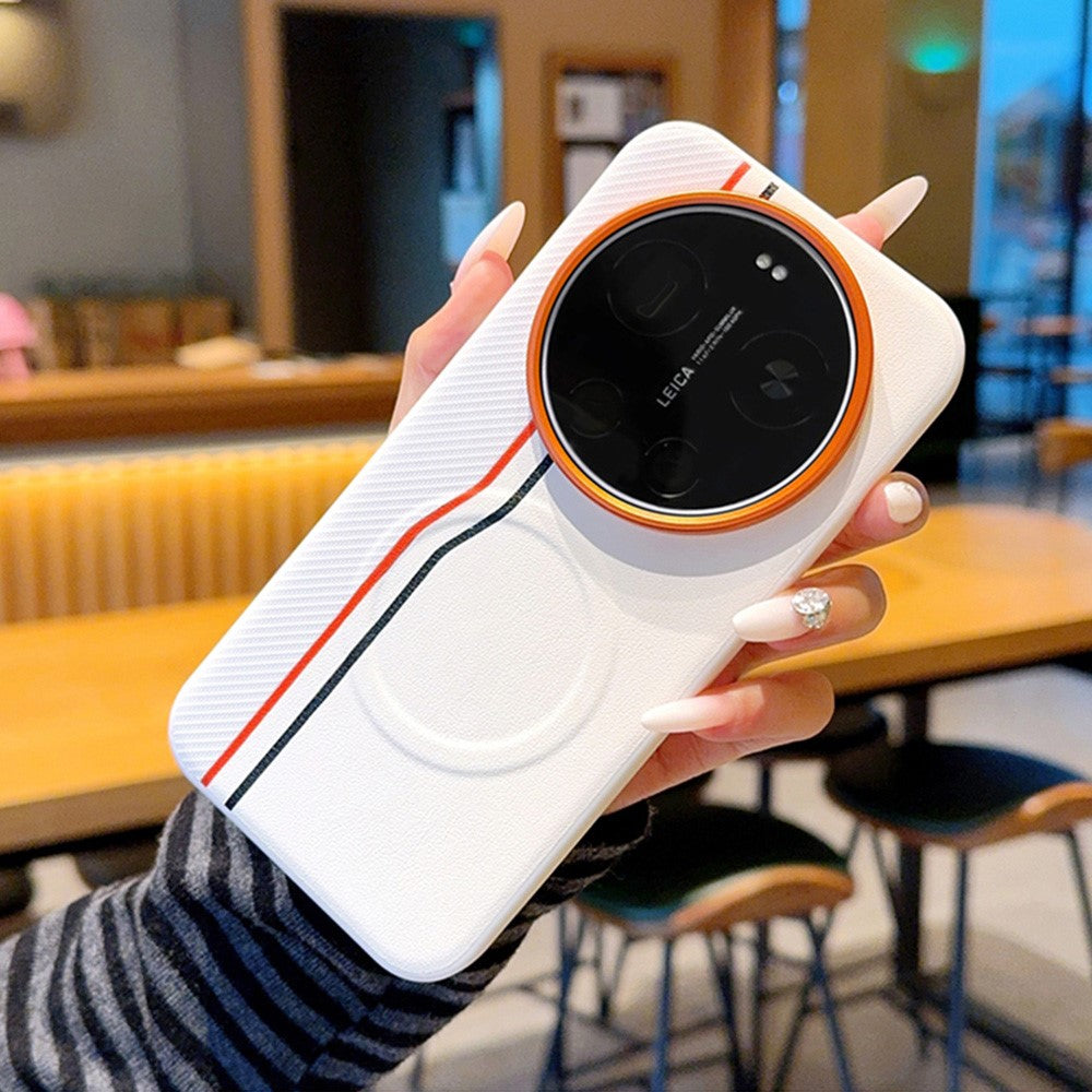 Magnetiskt skal för Xiaomi 17 Ultra 5G, dubbelfärgat läderbelagt PC + TPU-mobilskal