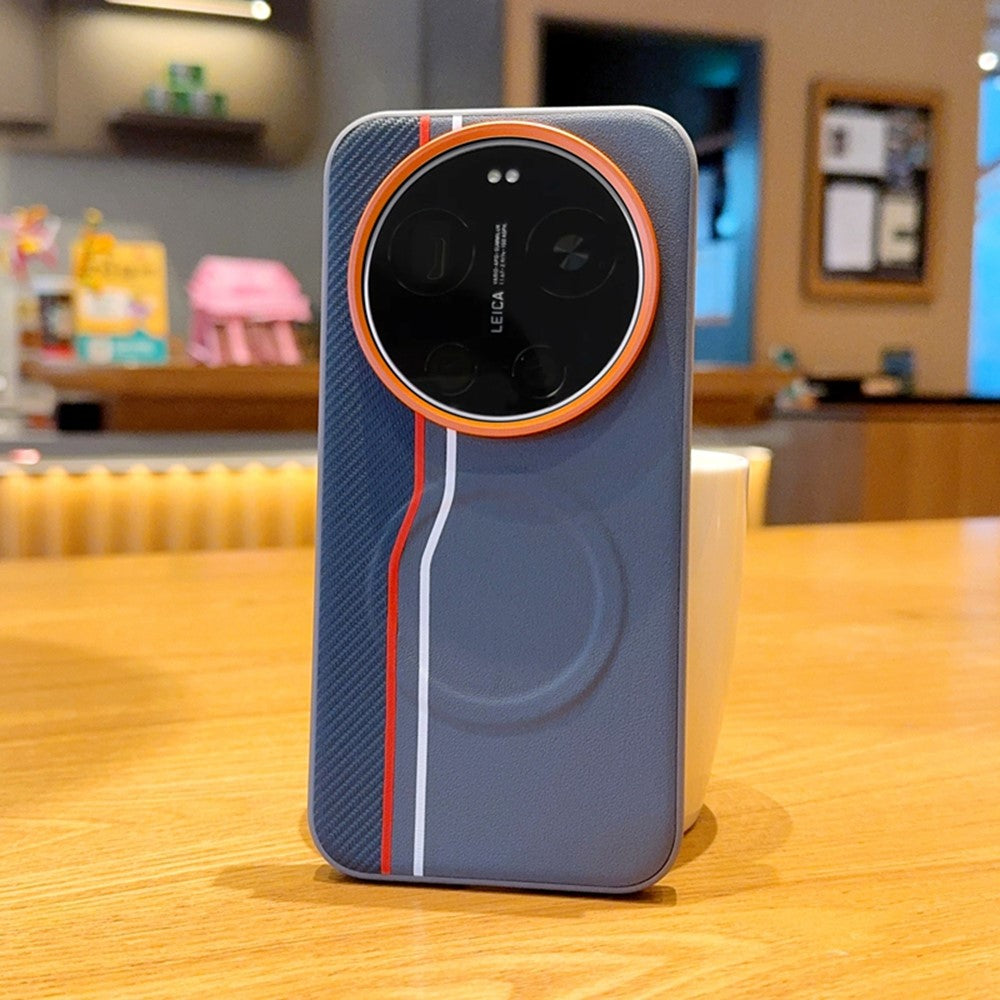 Magnetiskt skal för Xiaomi 17 Ultra 5G, dubbelfärgat läderbelagt PC + TPU-mobilskal