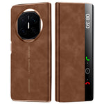 For Huawei Mate X7 Case Leather Smart View Flip Phone Cover Full Protection Auto Sleep Wake
