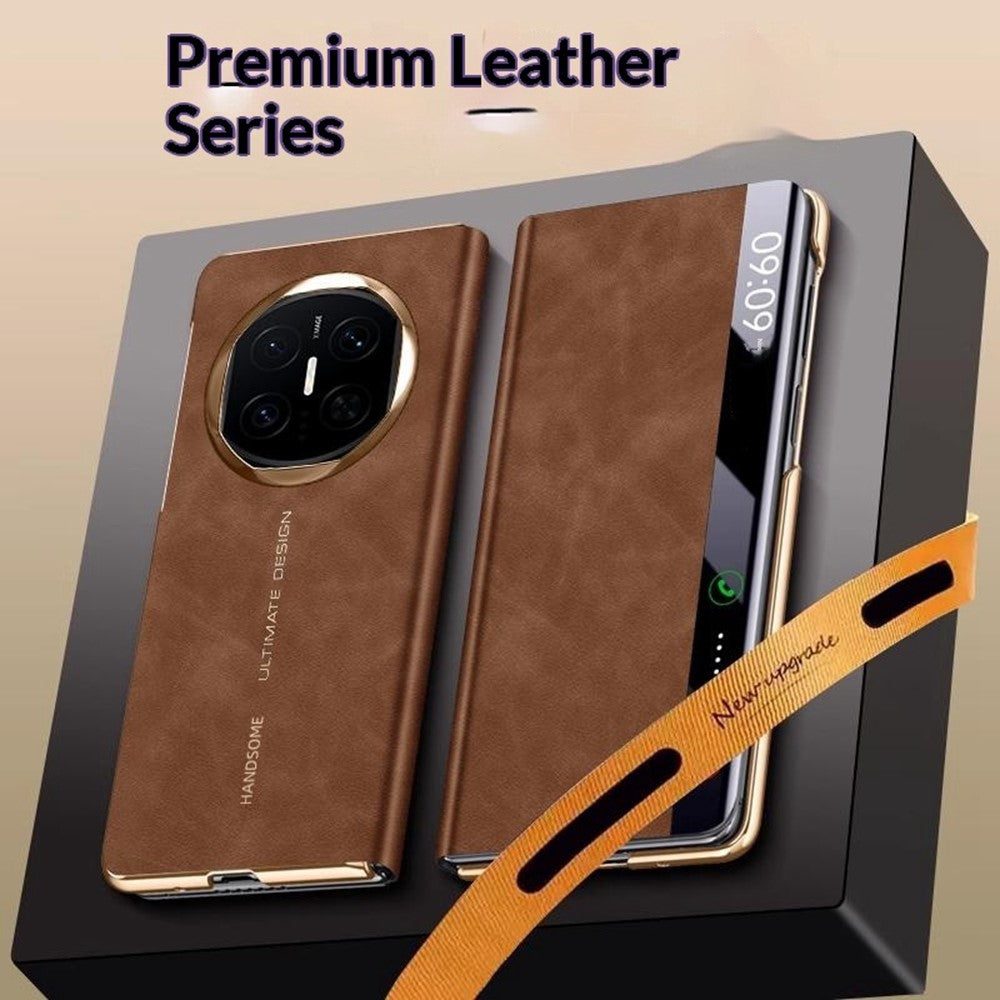 For Huawei Mate X7 Case Leather Smart View Flip Phone Cover Full Protection Auto Sleep Wake