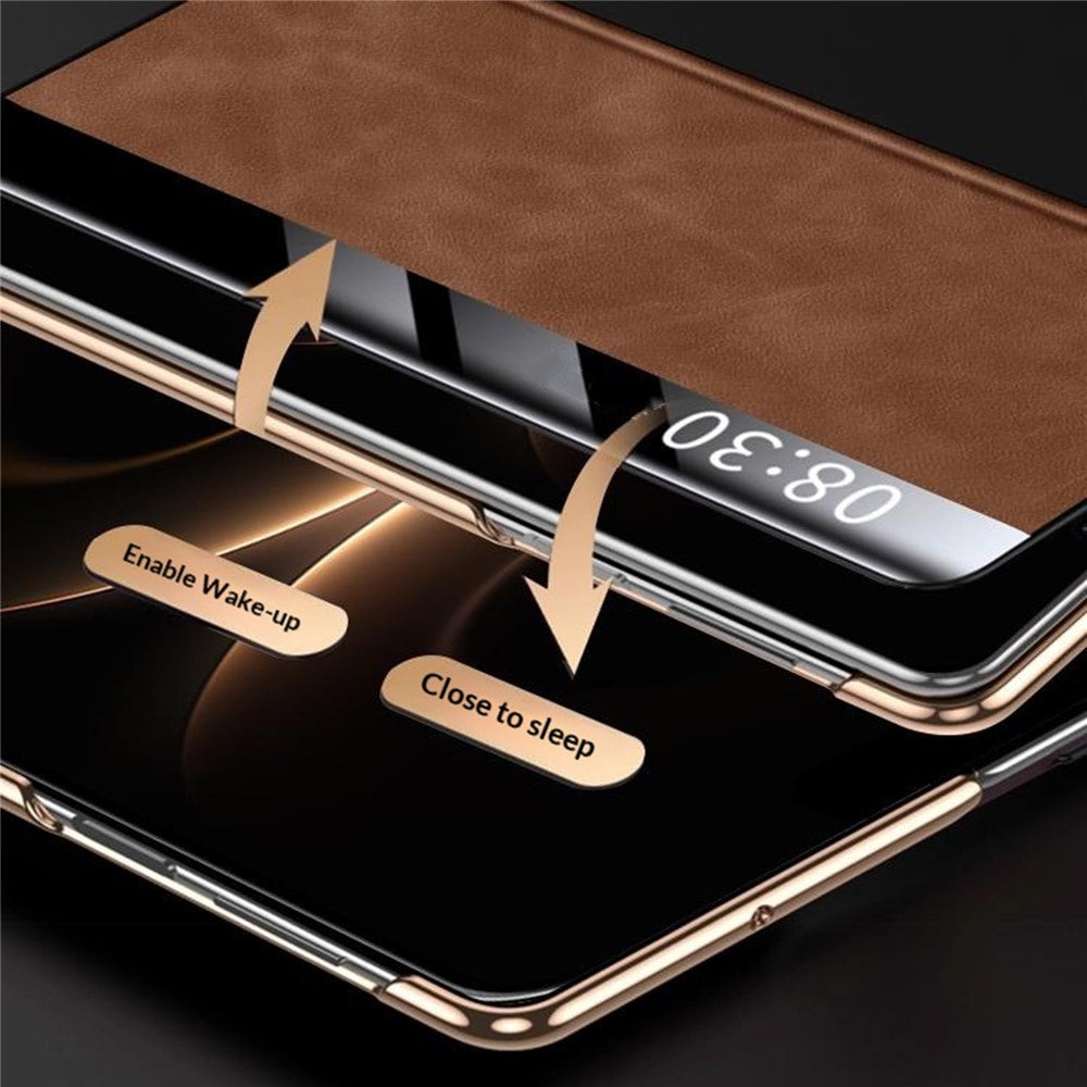 For Huawei Mate X7 Case Leather Smart View Flip Phone Cover Full Protection Auto Sleep Wake