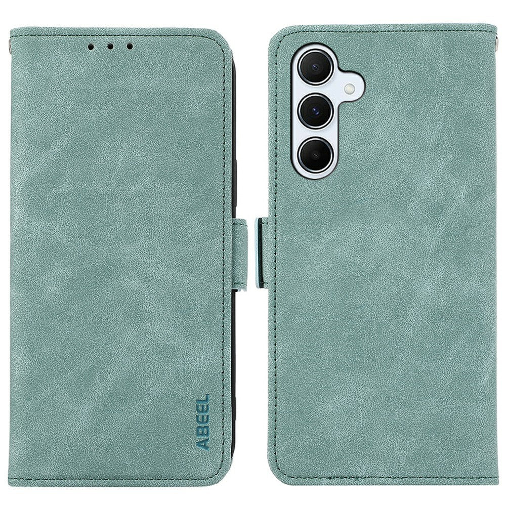 ABEEL For Samsung Galaxy S26+ Case PU Leather Folio Stand View RFID Blocking Phone Cover