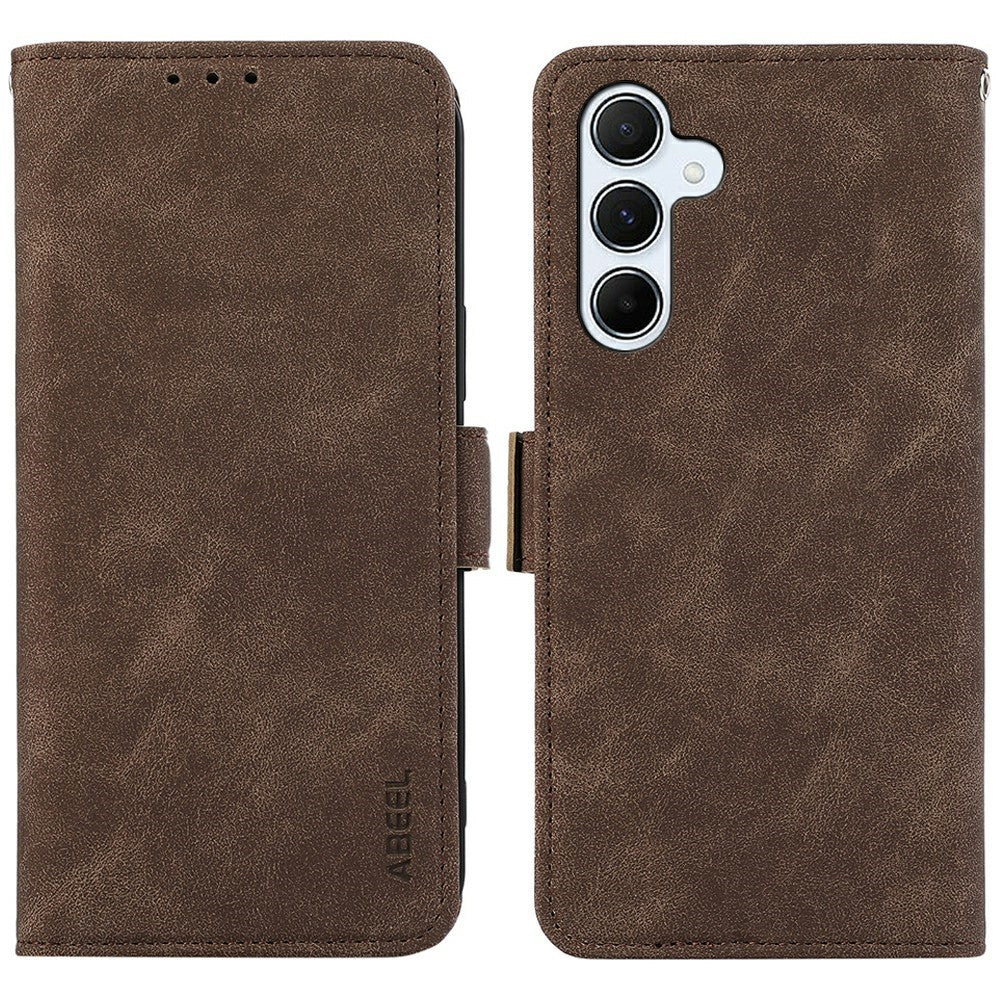 ABEEL For Samsung Galaxy S26+ Case PU Leather Folio Stand View RFID Blocking Phone Cover