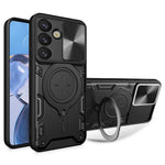 Samsung Galaxy S26-skal TPU + PC-mobilskal med stativ, glidande linsfönster