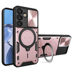 Samsung Galaxy S26-skal TPU + PC-mobilskal med stativ, glidande linsfönster