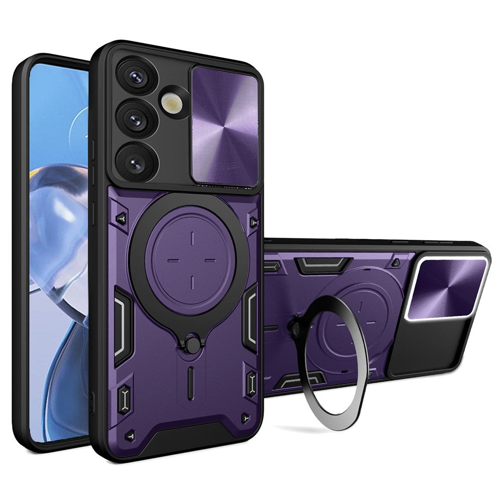 For Samsung Galaxy S26 Case TPU + PC Phone Cover with Kickstand , Slide Lens Window