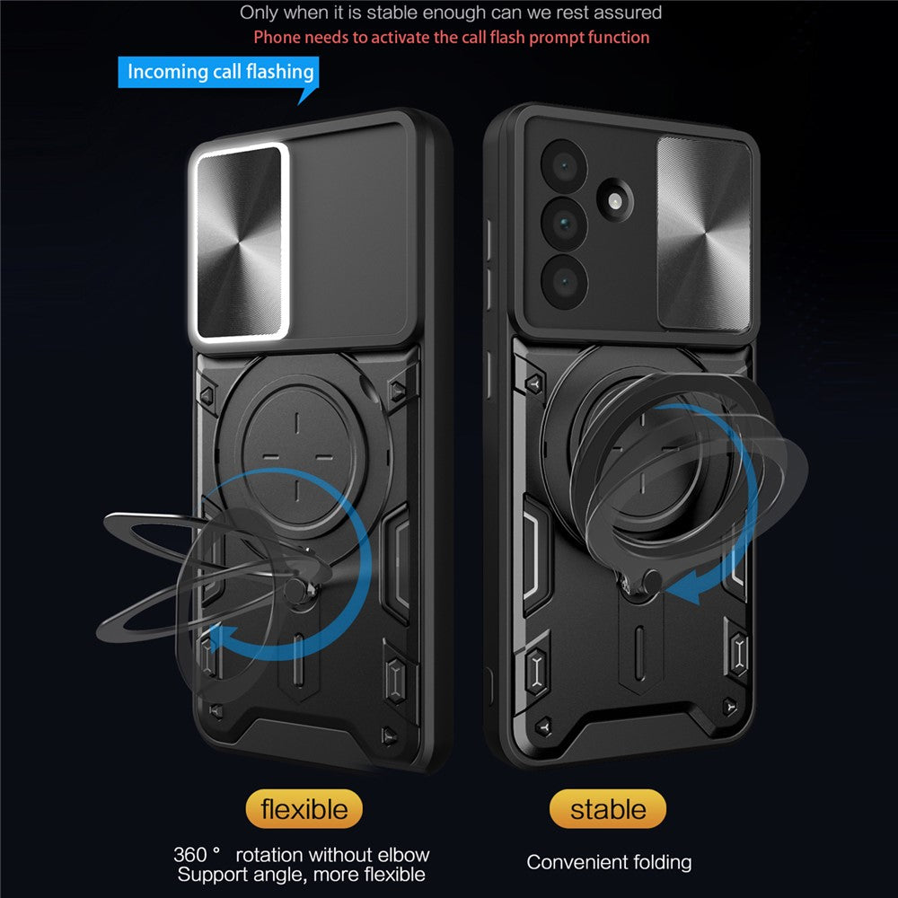 For Samsung Galaxy A26 5G Case TPU + PC Phone Cover with Kickstand , Slide Lens Window