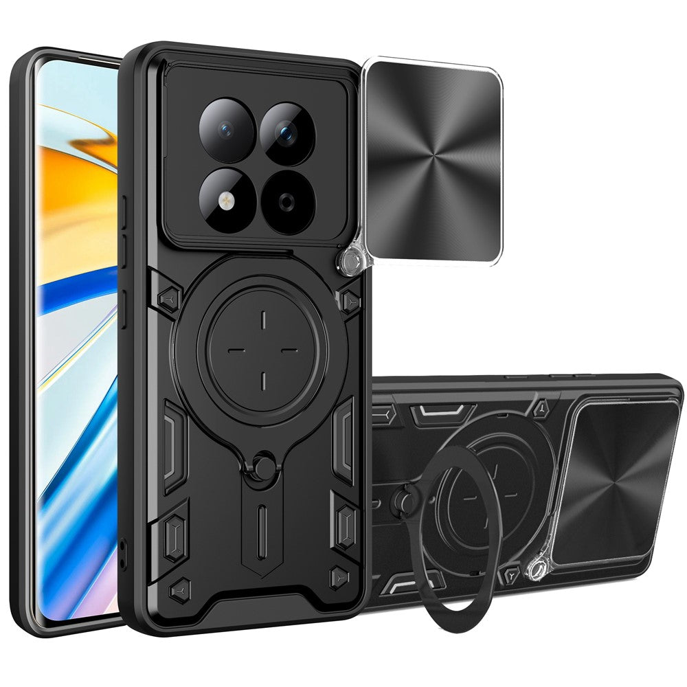 For Xiaomi Redmi Note 15 Pro 5G (Global) Case TPU + PC Phone Cover with Kickstand , Slide Lens Window