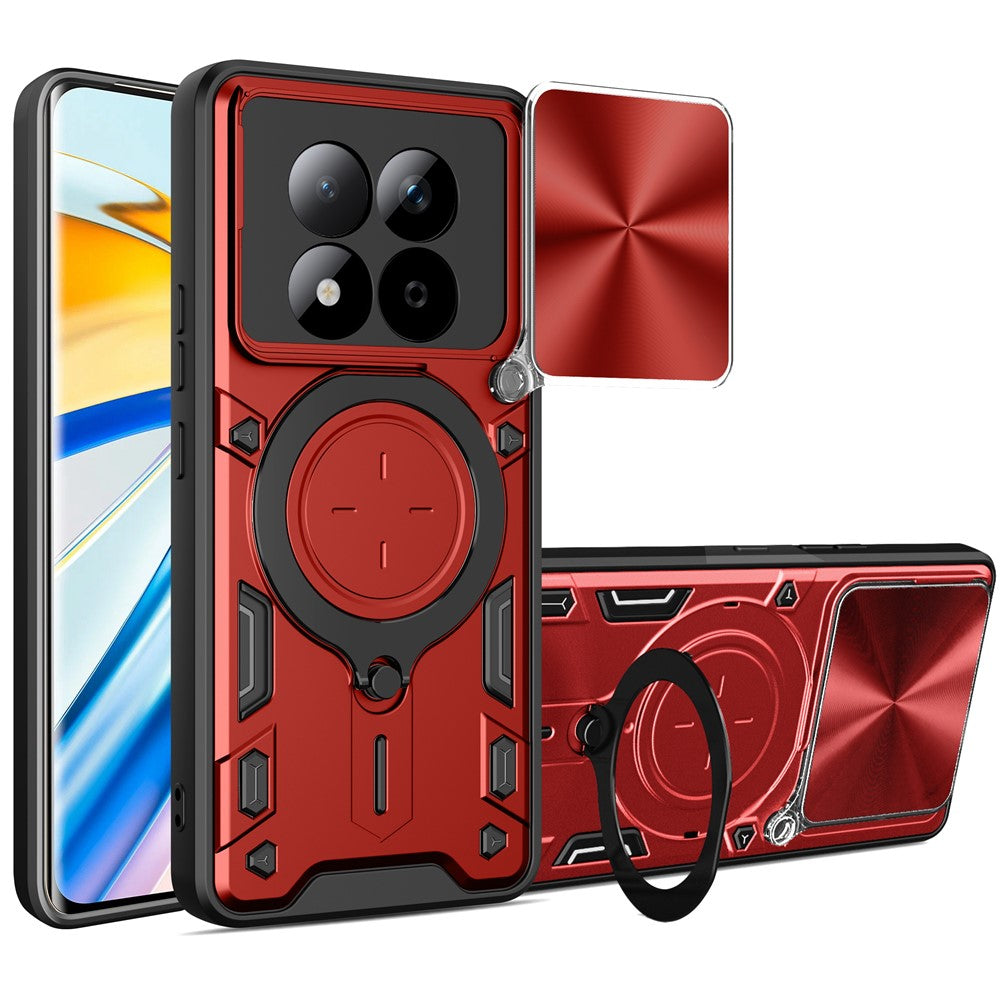 For Xiaomi Redmi Note 15 Pro 5G (Global) Case TPU + PC Phone Cover with Kickstand , Slide Lens Window