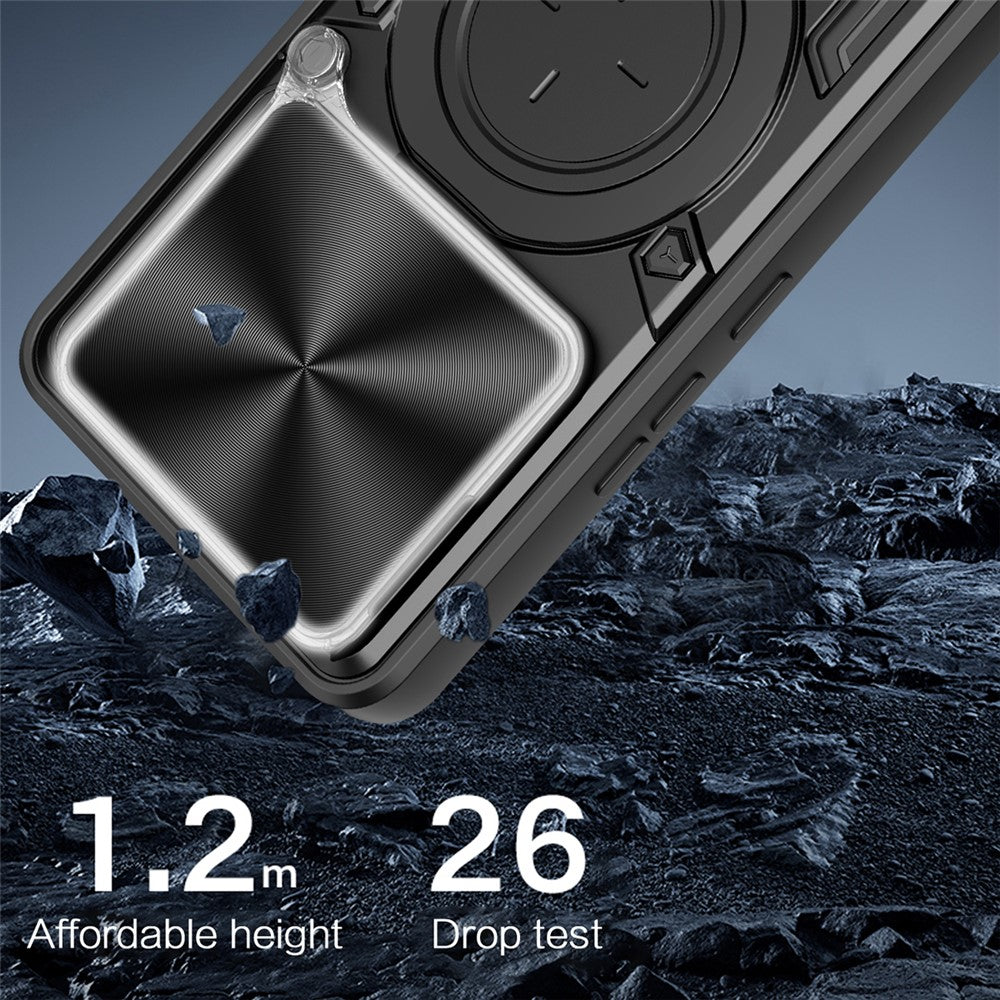 For Xiaomi Poco M8 Pro 5G / Redmi Note 15 Pro+ 5G (Global) Case TPU + PC Phone Cover with Kickstand , Slide Lens Window