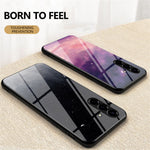 For Samsung Galaxy A37 5G Case Starry Sky Pattern Tempered Glass Phone Cover
