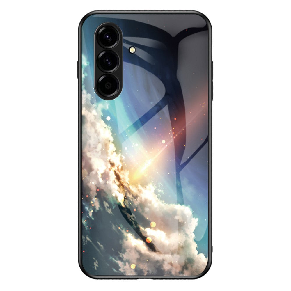 Samsung Galaxy A37 5G-skal i härdat glas med stjärnmönster och stjärnhimmel