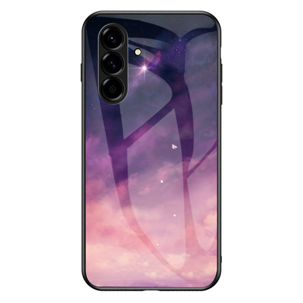 For Samsung Galaxy A37 5G Case Starry Sky Pattern Tempered Glass Phone Cover