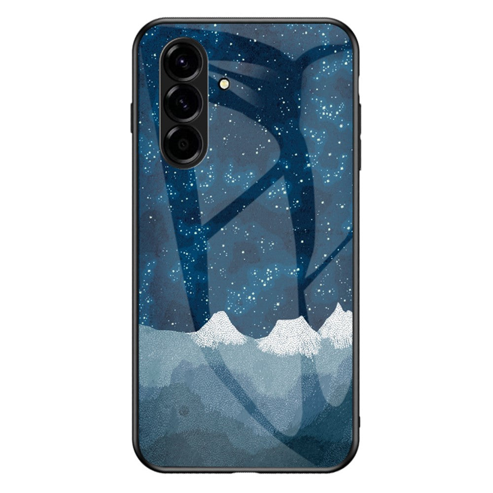 For Samsung Galaxy A37 5G Case Starry Sky Pattern Tempered Glass Phone Cover