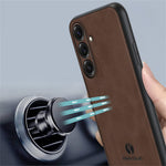 ANNYOJO For Samsung Galaxy S26+ Case PU Leather + PC + TPU Anti Drop Phone Back Cover