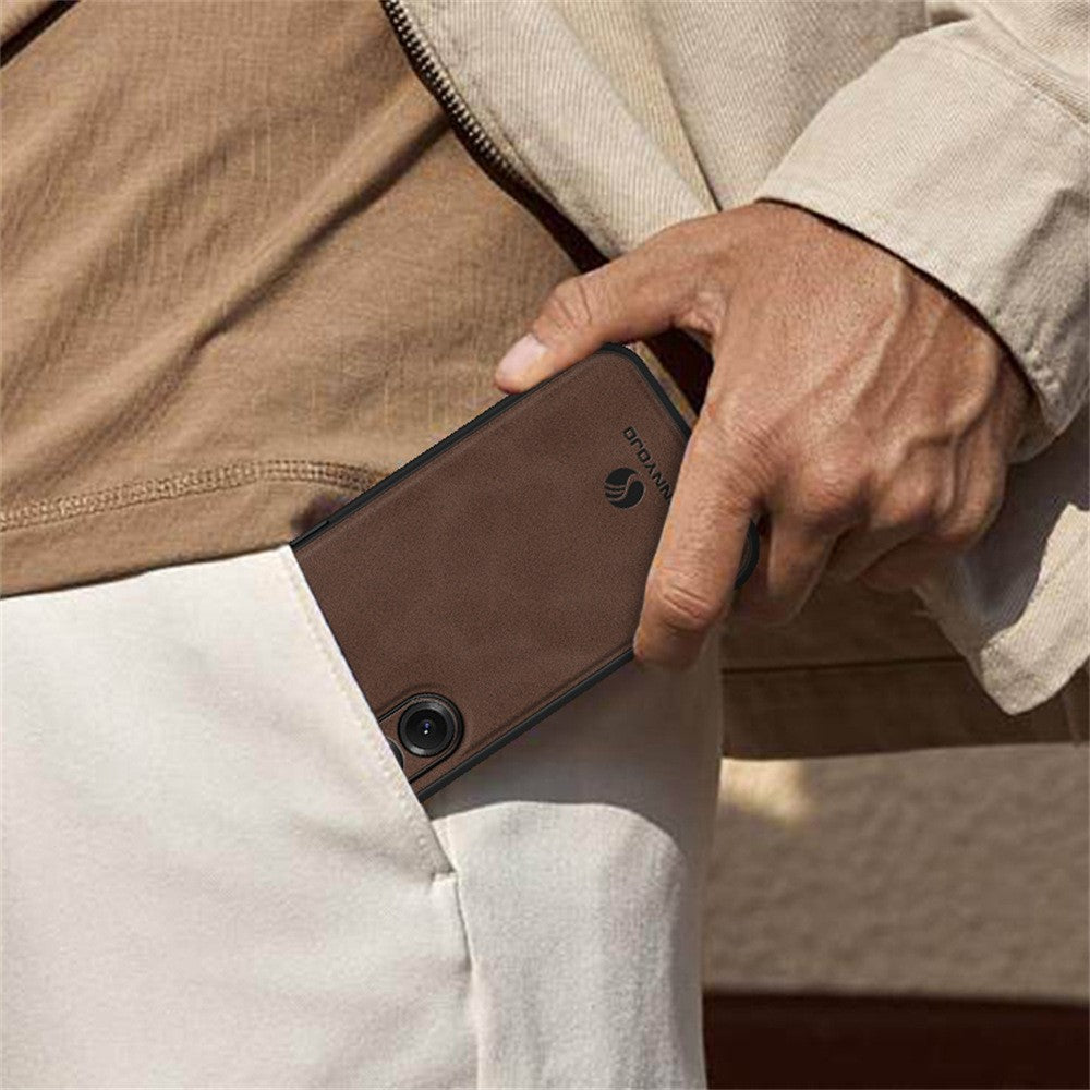 ANNYOJO For Samsung Galaxy S26+ Case PU Leather + PC + TPU Anti Drop Phone Back Cover