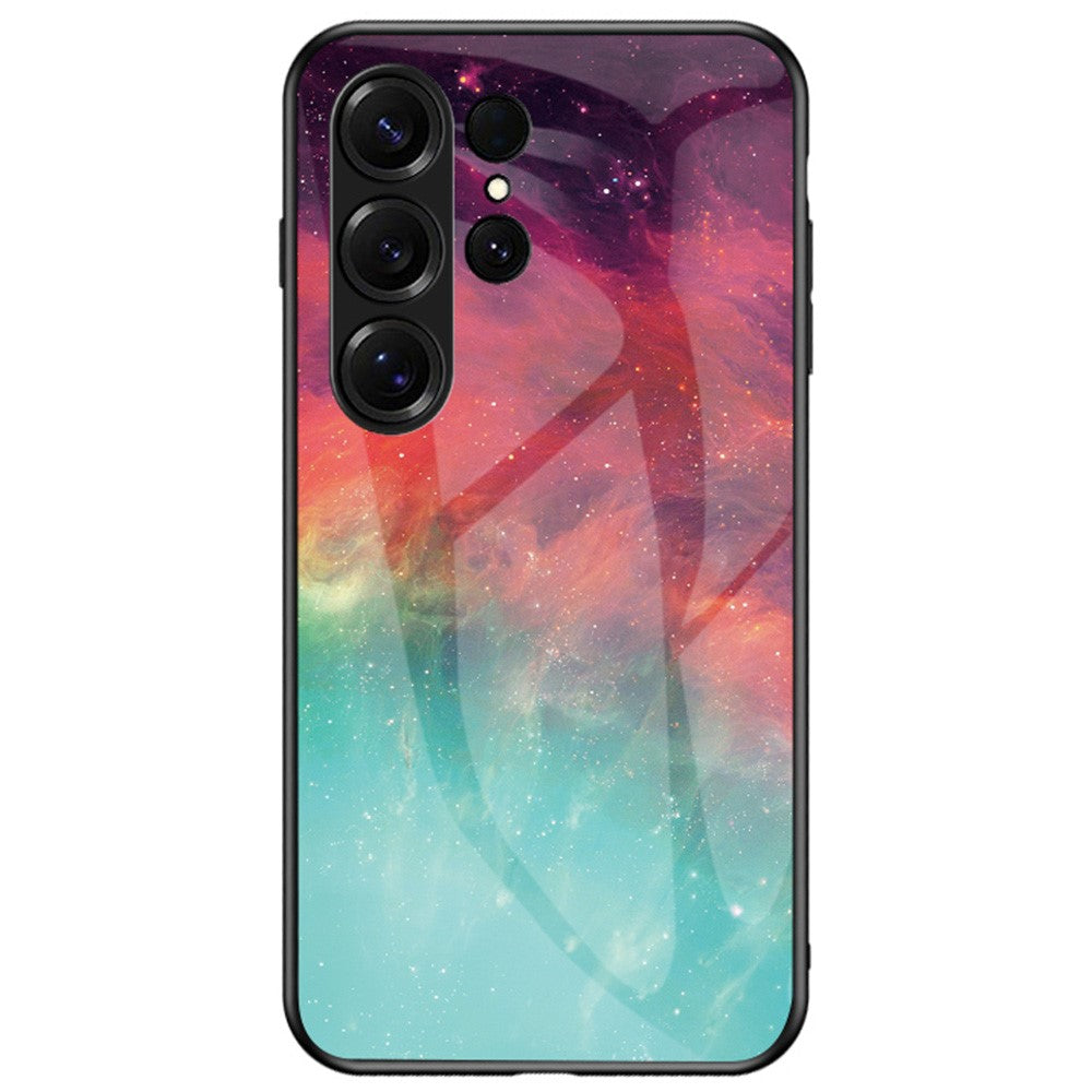 For Samsung Galaxy S26 Ultra Case Starry Sky Pattern Tempered Glass Phone Cover