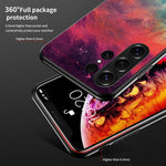 For Samsung Galaxy S26 Ultra Case Starry Sky Pattern Tempered Glass Phone Cover