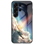 For Samsung Galaxy S26 Ultra Case Starry Sky Pattern Tempered Glass Phone Cover