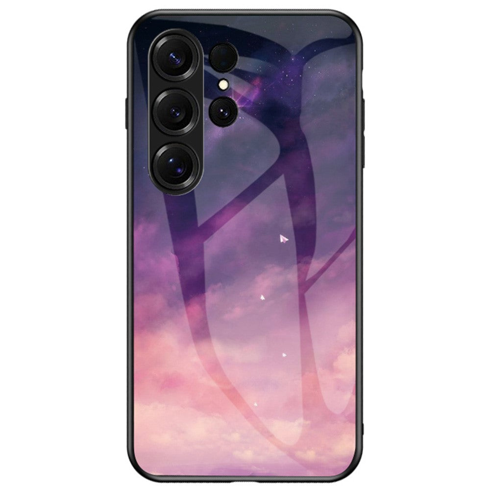 For Samsung Galaxy S26 Ultra Case Starry Sky Pattern Tempered Glass Phone Cover