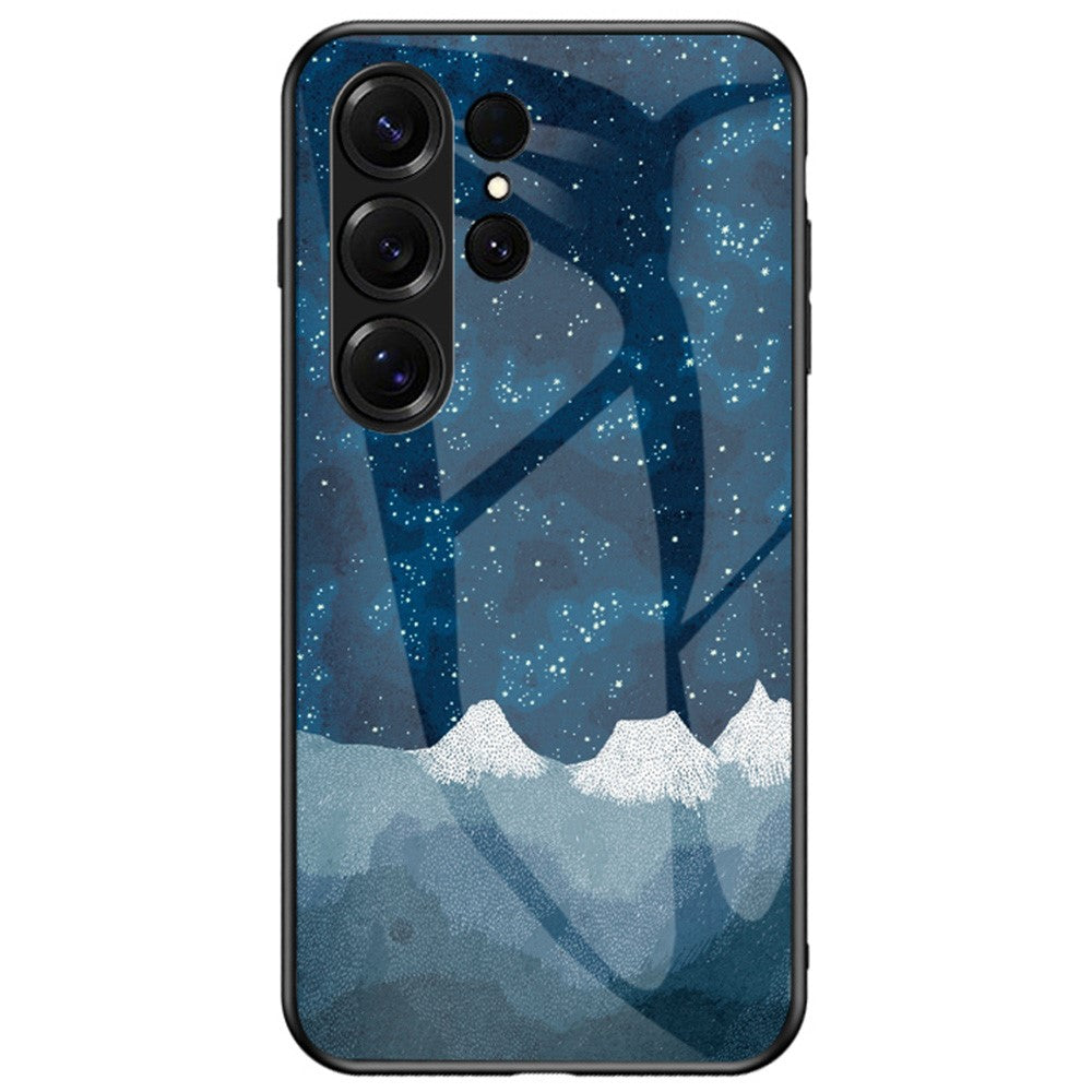 For Samsung Galaxy S26 Ultra Case Starry Sky Pattern Tempered Glass Phone Cover