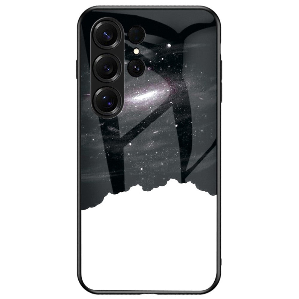 For Samsung Galaxy S26 Ultra Case Starry Sky Pattern Tempered Glass Phone Cover