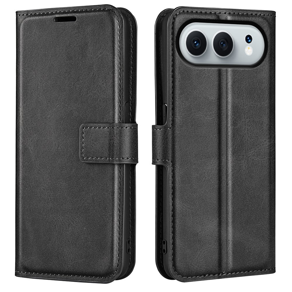 Til Honor 500 5G Stand Case Anti-ridse Kalveskinds Tekstur Læder Telefon Cover